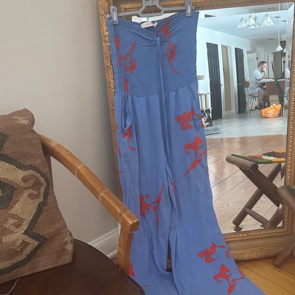 Tory Burch Light Blue Jumpsuit with Orange Accents - Picture 11 of 16